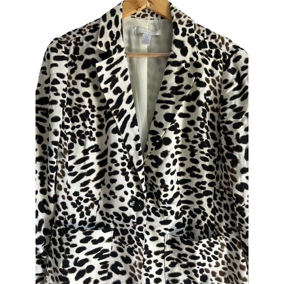 Chico’s Women’s Size 0 /US Small Animal Print 2 Pocket Blazer Jacket - Picture 5 of 7